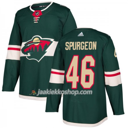 Miehille NHL Minnesota Wild Pelipaita JaPunainen Spurgeon 46 Adidas 2017-2018 Vihreä Authentic